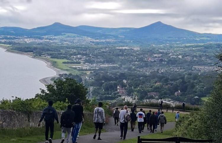 A group of people enjoying a walk