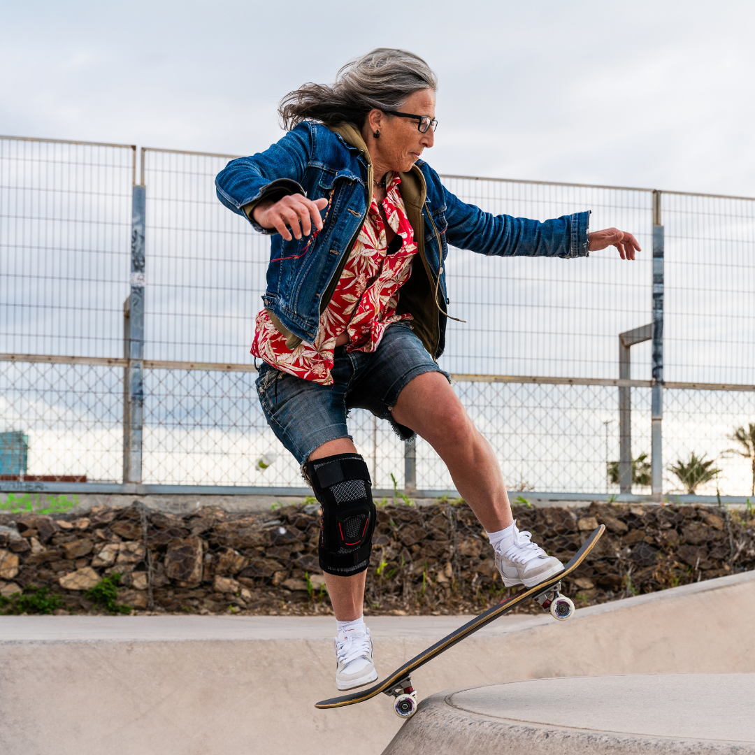 A person using local skateboarding facilities